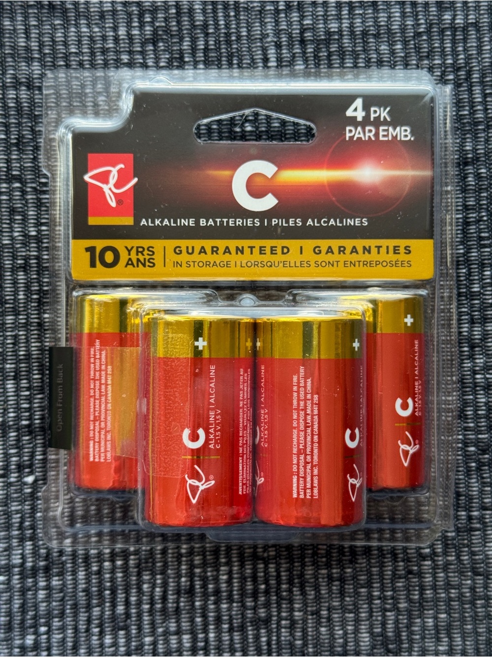 PC C Alkaline Batteries 4-Pack Sealed New #2